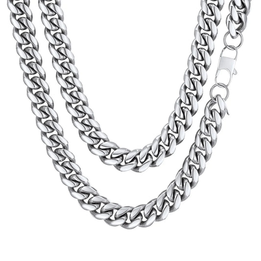 Men'S Stainless Steel Cuban Link Chain Necklace 10MM 18Inch Hip Hop Jewelry